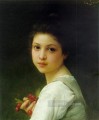 Portrait of a young girl with cherries realistic girl portraits Charles Amable Lenoir